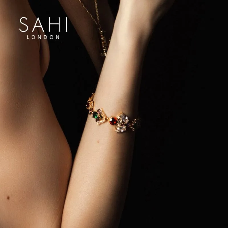 Sahi London - Shine Zircon Crystal Chain Link Bracelet