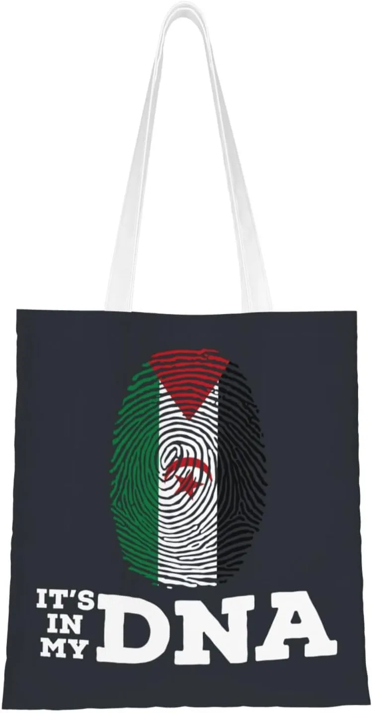 Sahrawi Arab Democratic Republic It's in My DNA Tote Bag for Women Canvas Shopping Bags Reusable Beach Bag Grocery Bags Tote Shoulder Bag Gift Bags