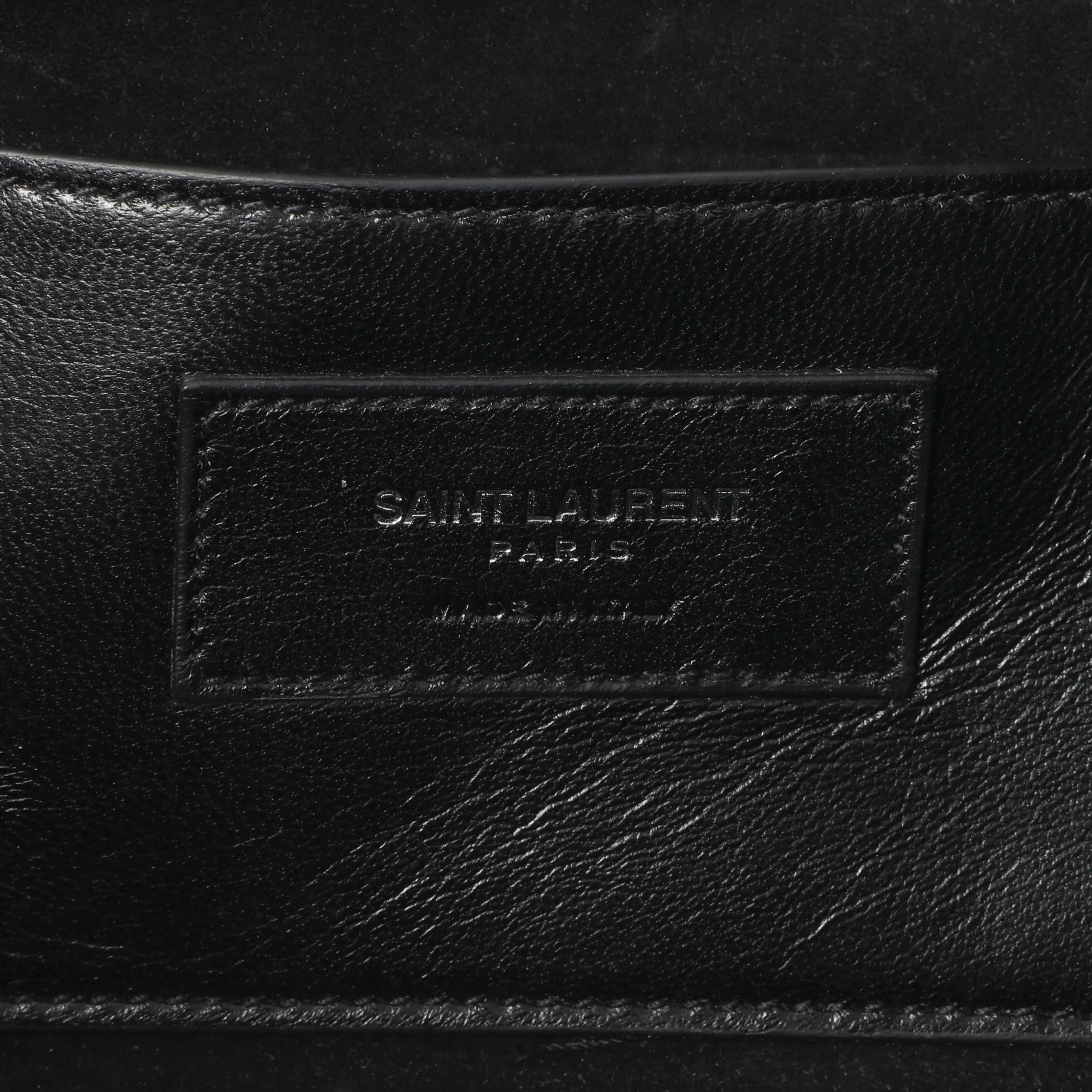 Saint Laurent Black Snakeskin Monogram Kate Tassel Satchel