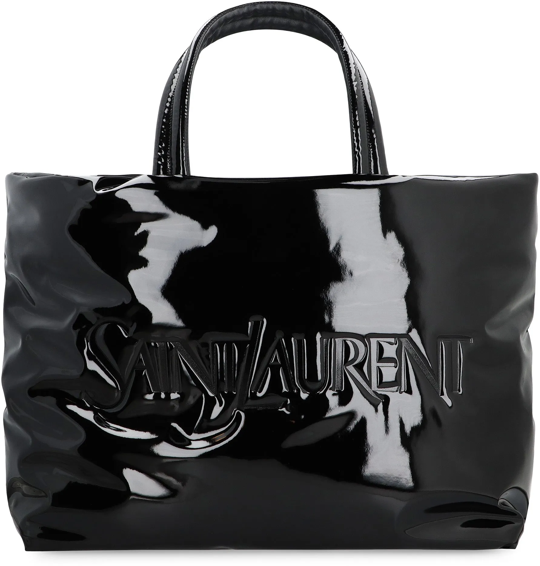 SAINT LAURENT Padded Nylon Maxi Tote Handbag