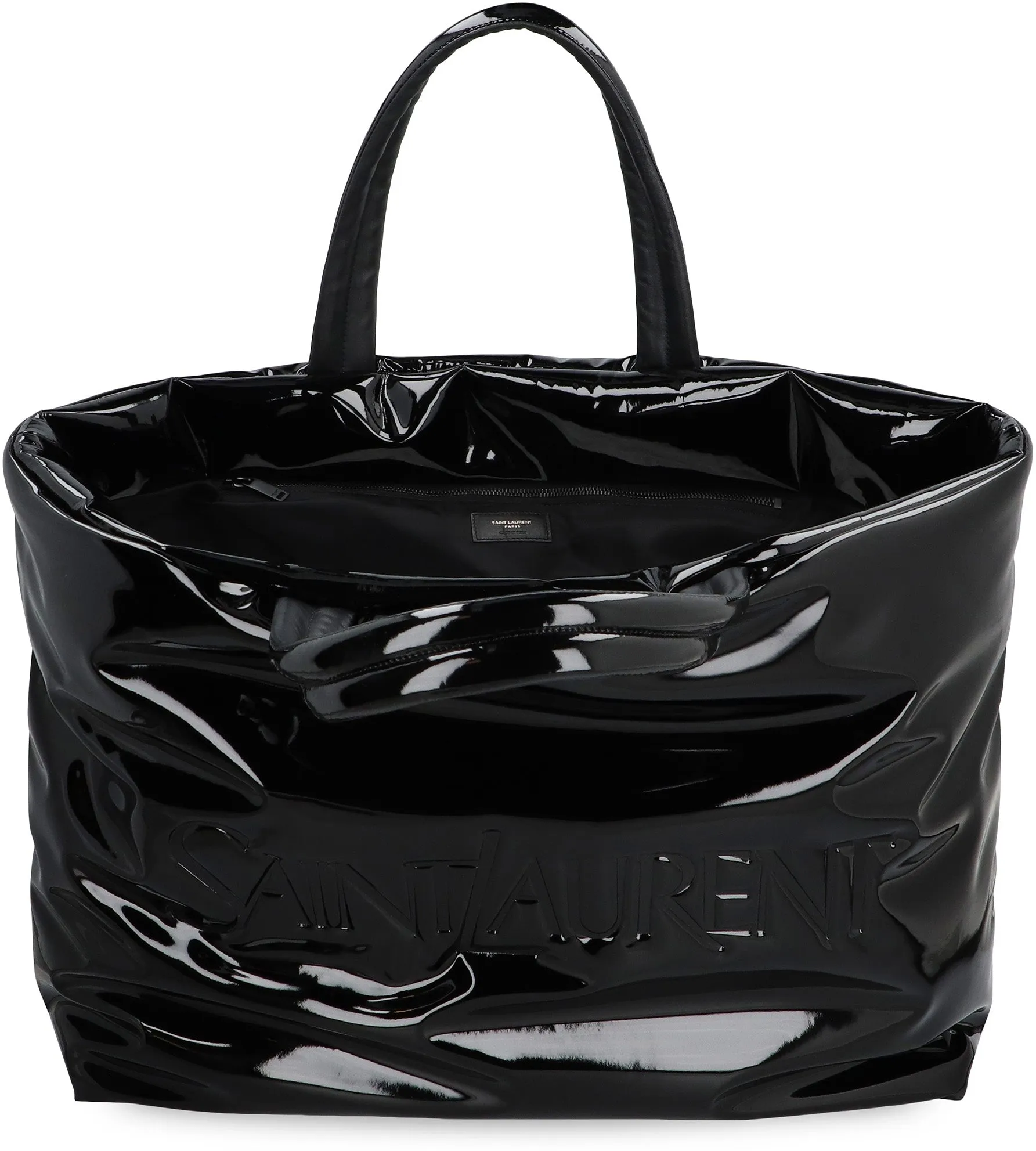 SAINT LAURENT Padded Nylon Maxi Tote Handbag