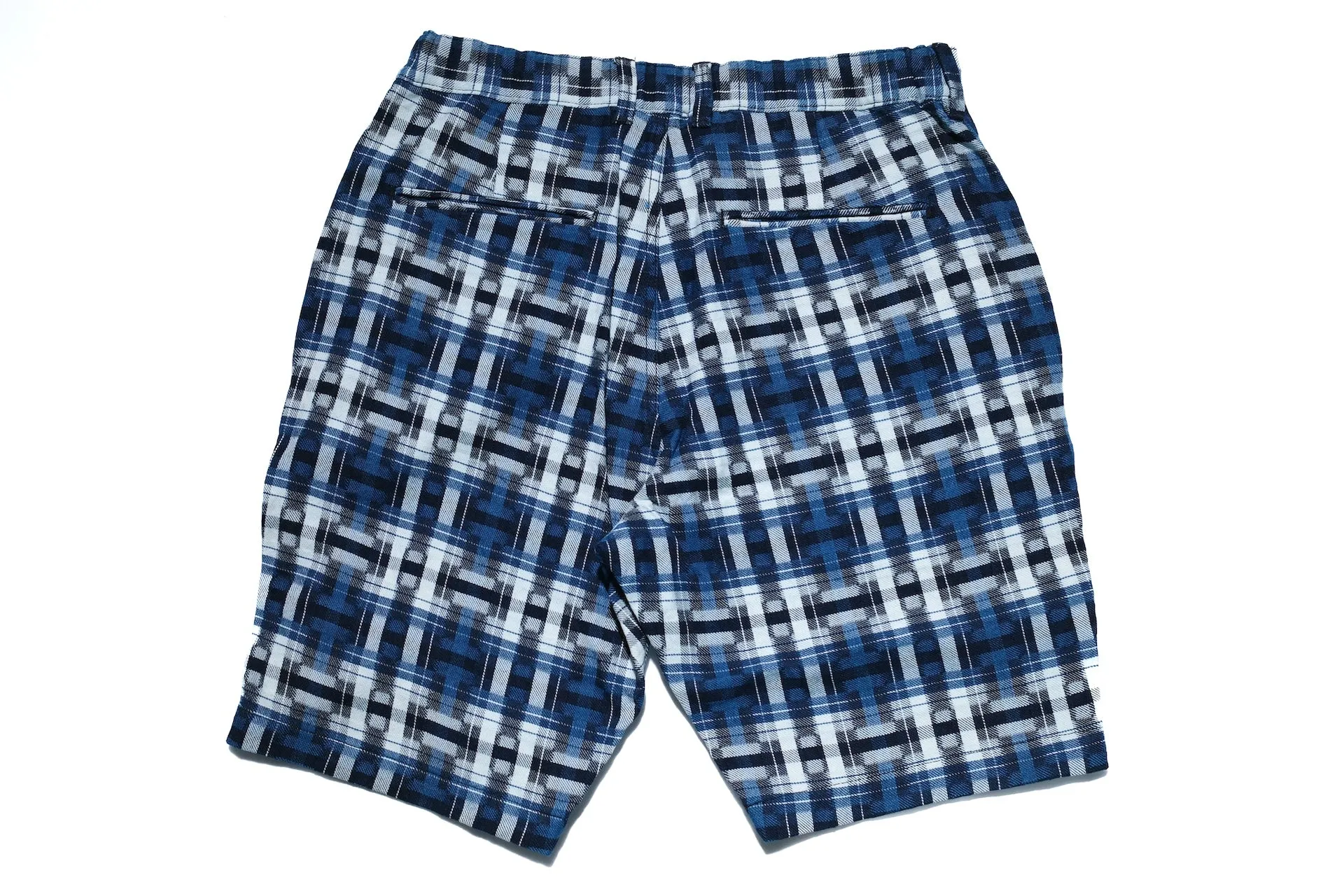Samurai "Broken Lattice" Natural Indigo Dyed Easy Shorts
