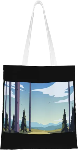 Scenic View Tote Bag for Women Canvas Shopping Bags Reusable Beach Bag Grocery Bags Tote Shoulder Bag Gift Bags