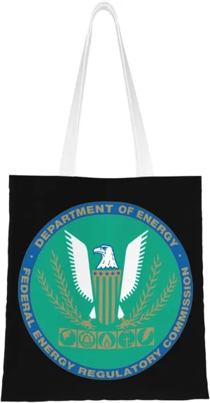 Seal Of The United States Federal Energy Regulatory Commission Tote Bag for Women Canvas Shopping Bags Reusable Beach Bag Grocery Bags Tote Shoulder Bag Gift Bags