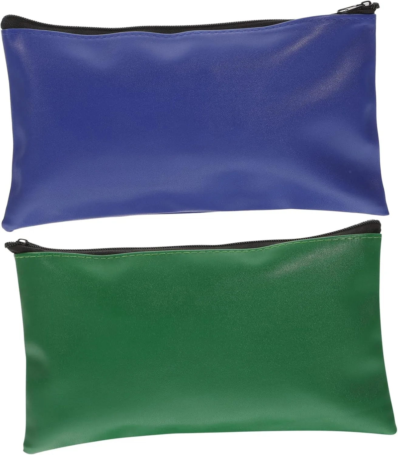 SECFOU 2Pcs Waterproof Leather Document Holders Zipper File Pouch and Bill Organizer and File Folder for Cash and Document Storage