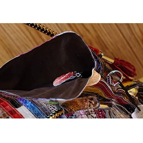 Segater Multicolor Genuine Leather Hobo Purse