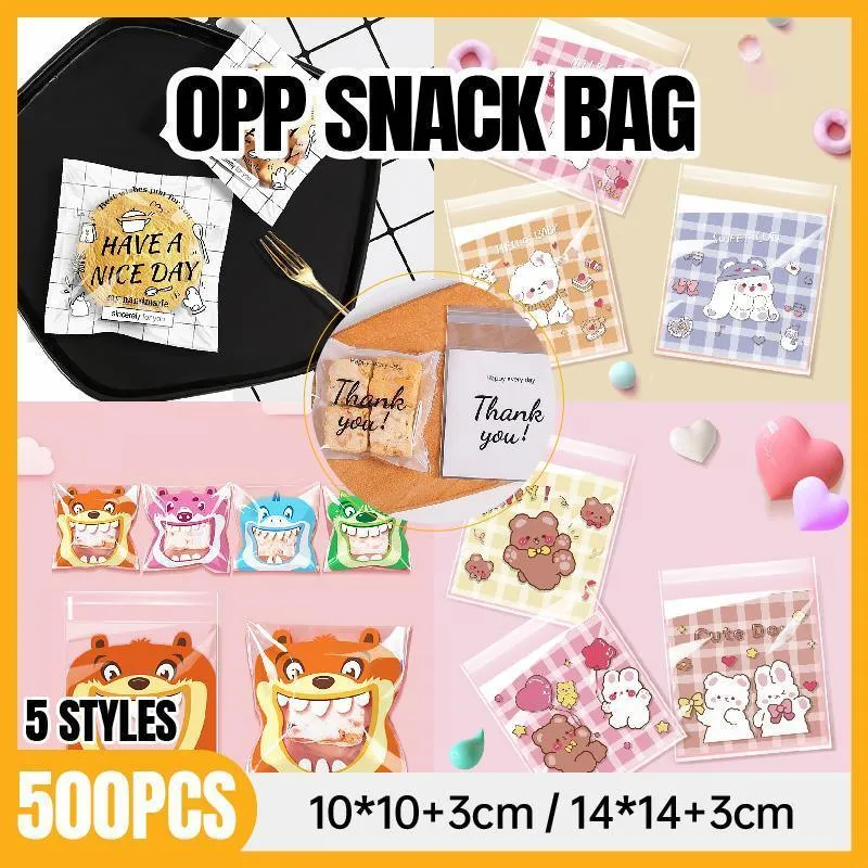 Self-Adhesive OPP Cookies Candies Bags 500pcs