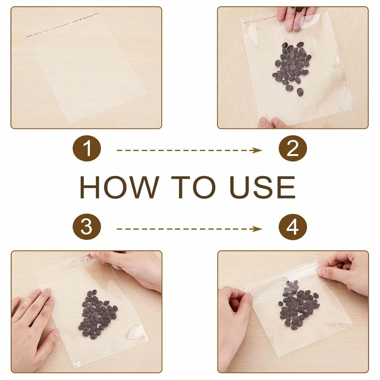 Self Adhesive Seal Bags 100pcs OPP Cellophane
