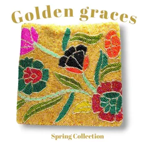 Shahi Clutches - Handcrafted Golden Grace Clutch for Women, Pakistani Handmade Product