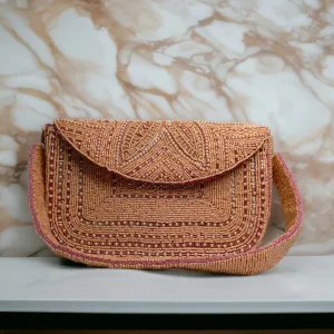 Shahi Clutches - Handcrafted Peach Allure Clutch for Women, Pakistani Handmade Product