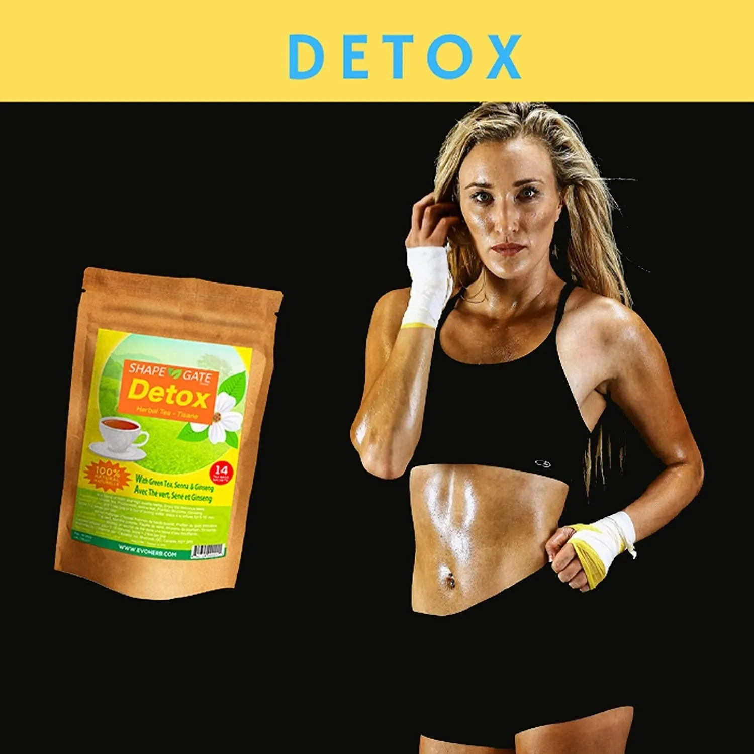 ShapeGate Skinny Detox Tea (28 Days) - for Weight Loss and Belly Fat - Colon and Body Cleanse - Constipation and Bloating Relief - Laxative Effect - Slim and Diet Tea - Green Tea   Senna   Ginseng
