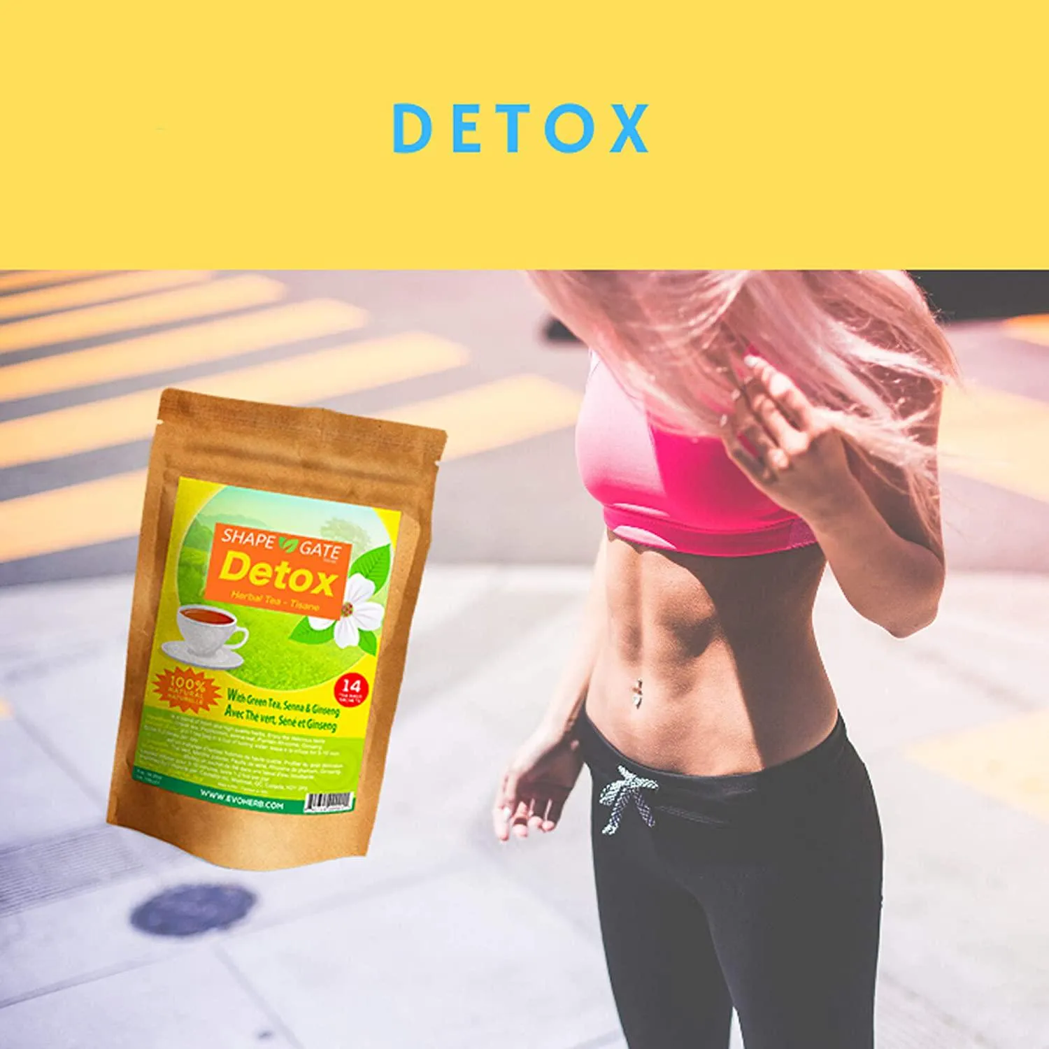 ShapeGate Skinny Detox Tea (28 Days) - for Weight Loss and Belly Fat - Colon and Body Cleanse - Constipation and Bloating Relief - Laxative Effect - Slim and Diet Tea - Green Tea   Senna   Ginseng