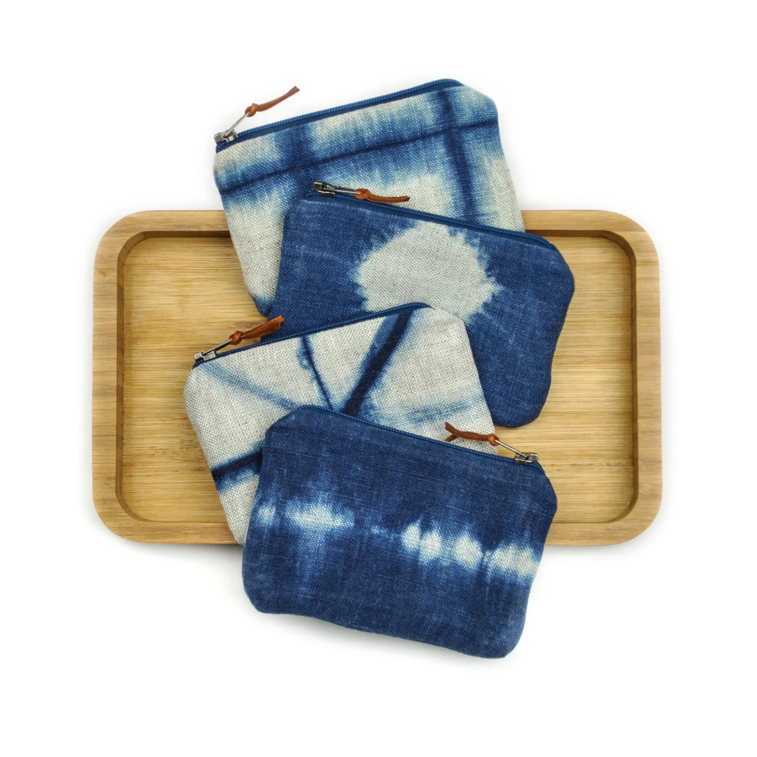 Shibori Indigo Linen Coin Purse