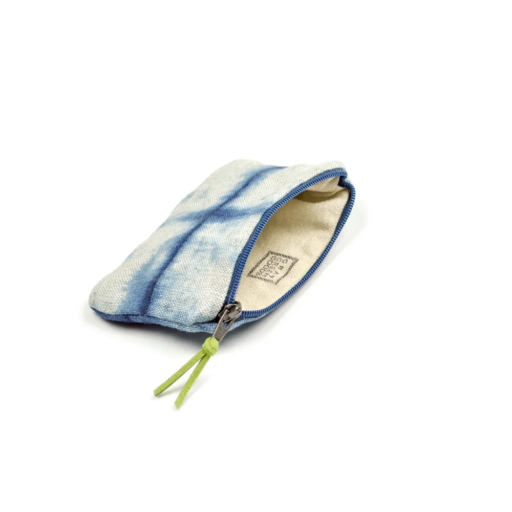 Shibori Indigo Linen Coin Purse