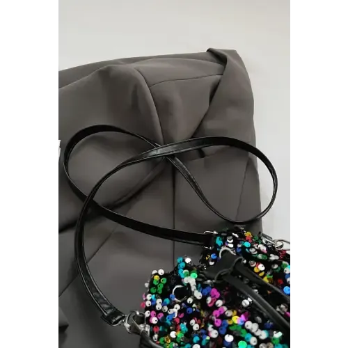 Shimmering Sequin Drawstring Bucket Bags