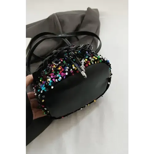 Shimmering Sequin Drawstring Bucket Bags