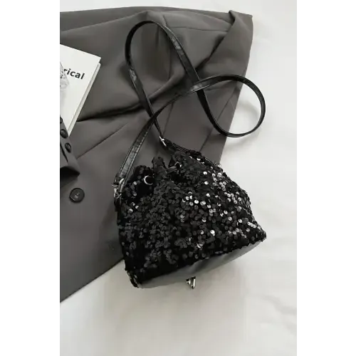 Shimmering Sequin Drawstring Bucket Bags