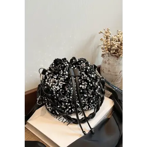 Shimmering Sequin Drawstring Bucket Bags