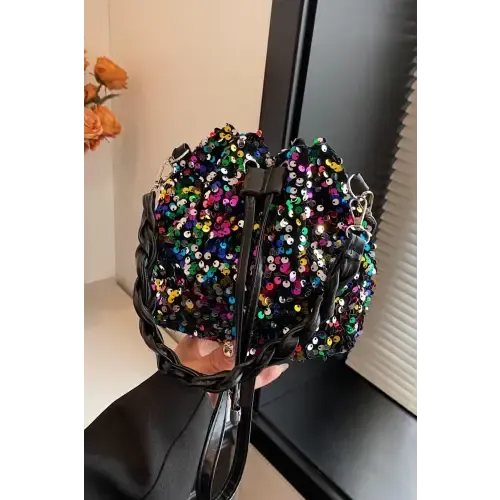 Shimmering Sequin Drawstring Bucket Bags