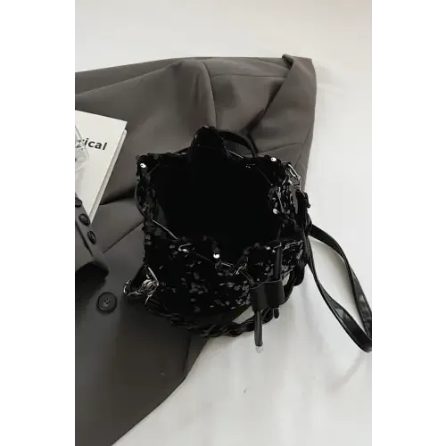 Shimmering Sequin Drawstring Bucket Bags
