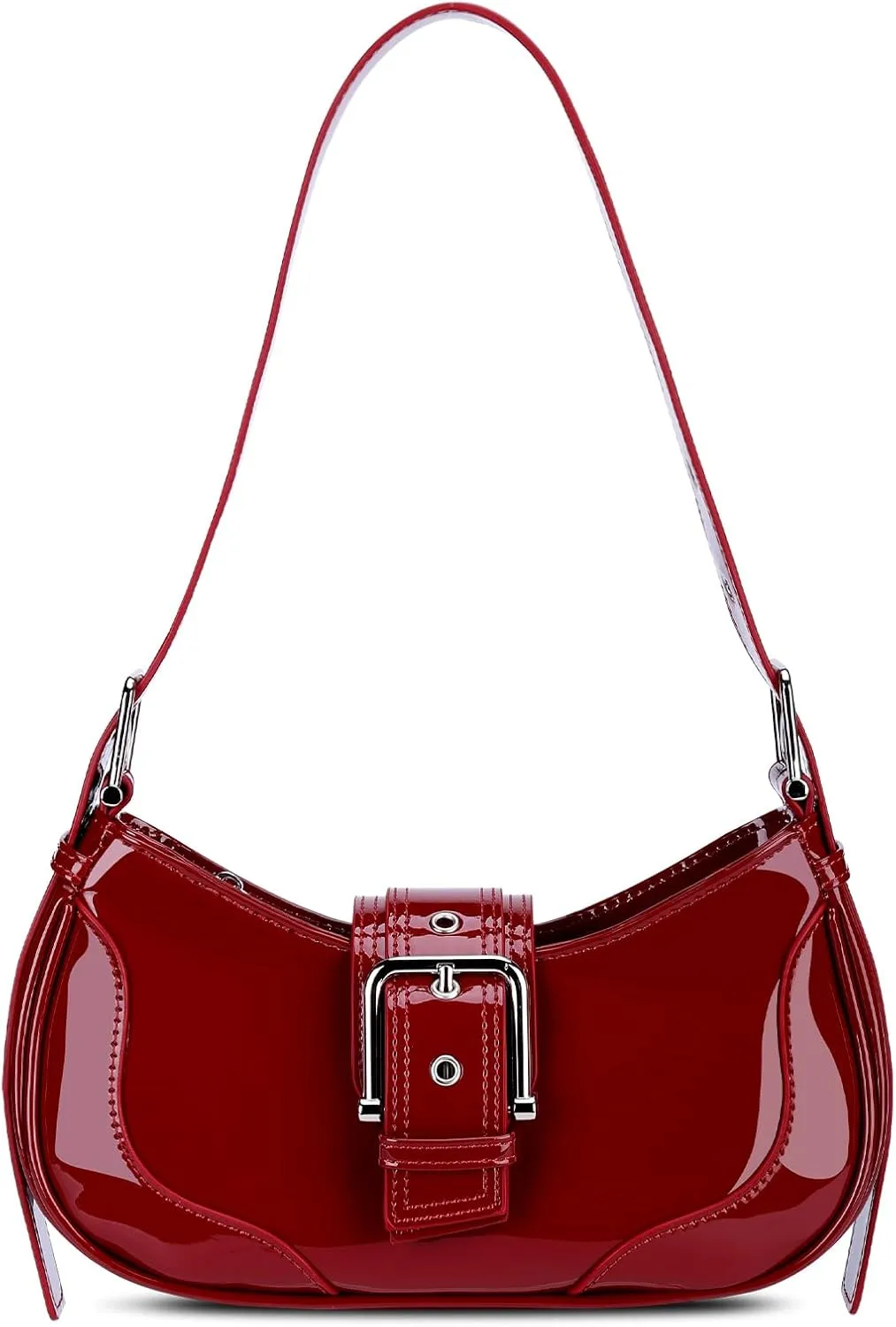 Shoulder Bags Y2k Purse for Women, Top Handle Purses Buckle Punk Hobo Clutch Crossbody Bag Trendy Leather Handbag