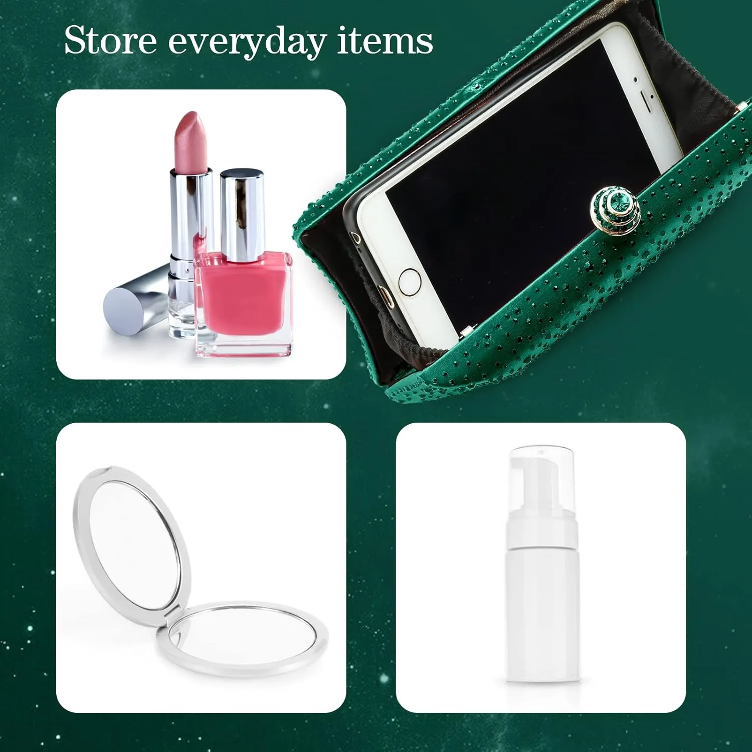 Simcat Women Handbags Rhinestone Evening Bags Party Purse Prom Wedding Bride Crystal Party Clutches Bag with Chain