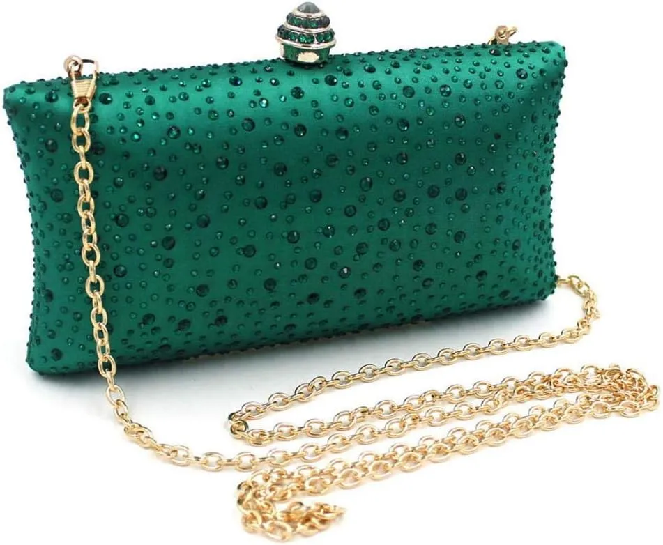 Simcat Women Handbags Rhinestone Evening Bags Party Purse Prom Wedding Bride Crystal Party Clutches Bag with Chain