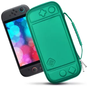 sisma Slim Carry Case Compatible with Nintendo Switch 2 Console, Hard Shell Travel Protective Case Carrying Bag Switch2 Accessories Storage Pocket & 12 Game Card Holders -Deluxe Green