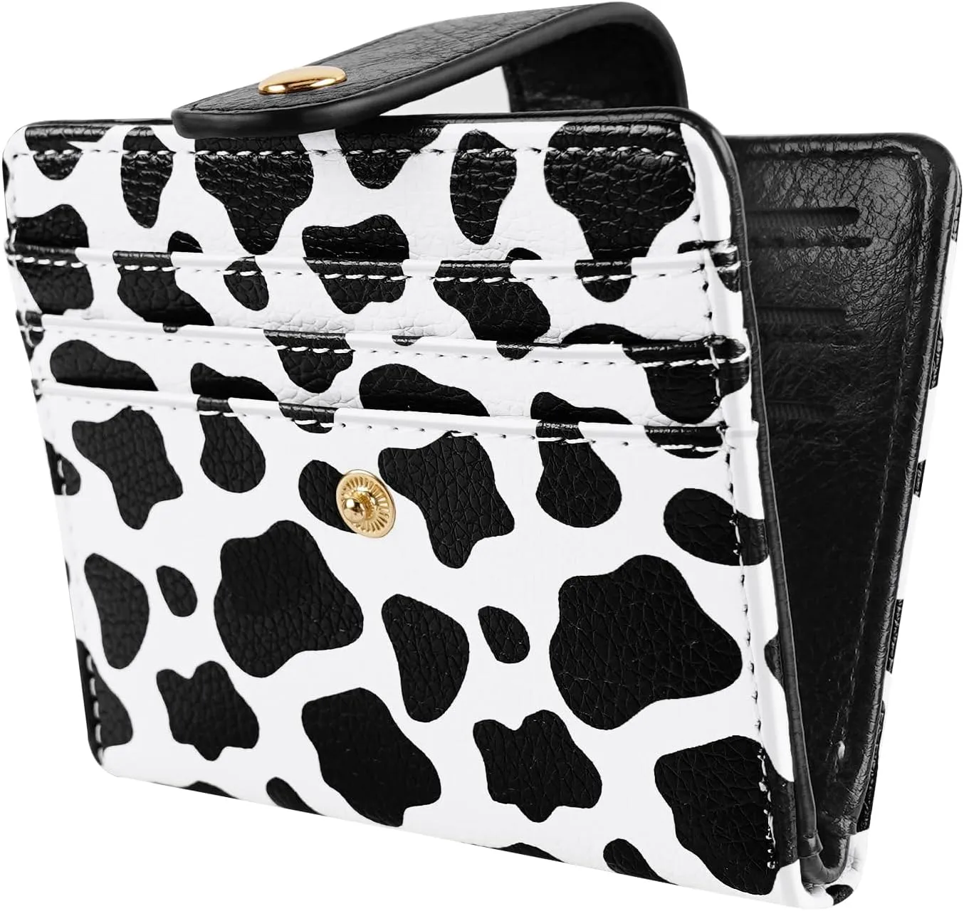 Slim Bifold Wallet RFID Credit Card Wallet Small Cute Card Holder for Women, Cow