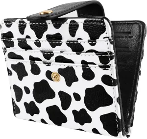 Slim Bifold Wallet RFID Credit Card Wallet Small Cute Card Holder for Women, Cow