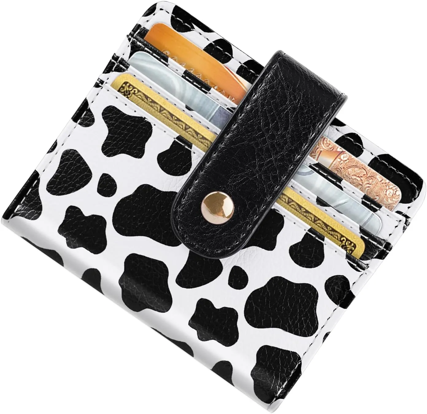 Slim Bifold Wallet RFID Credit Card Wallet Small Cute Card Holder for Women, Cow