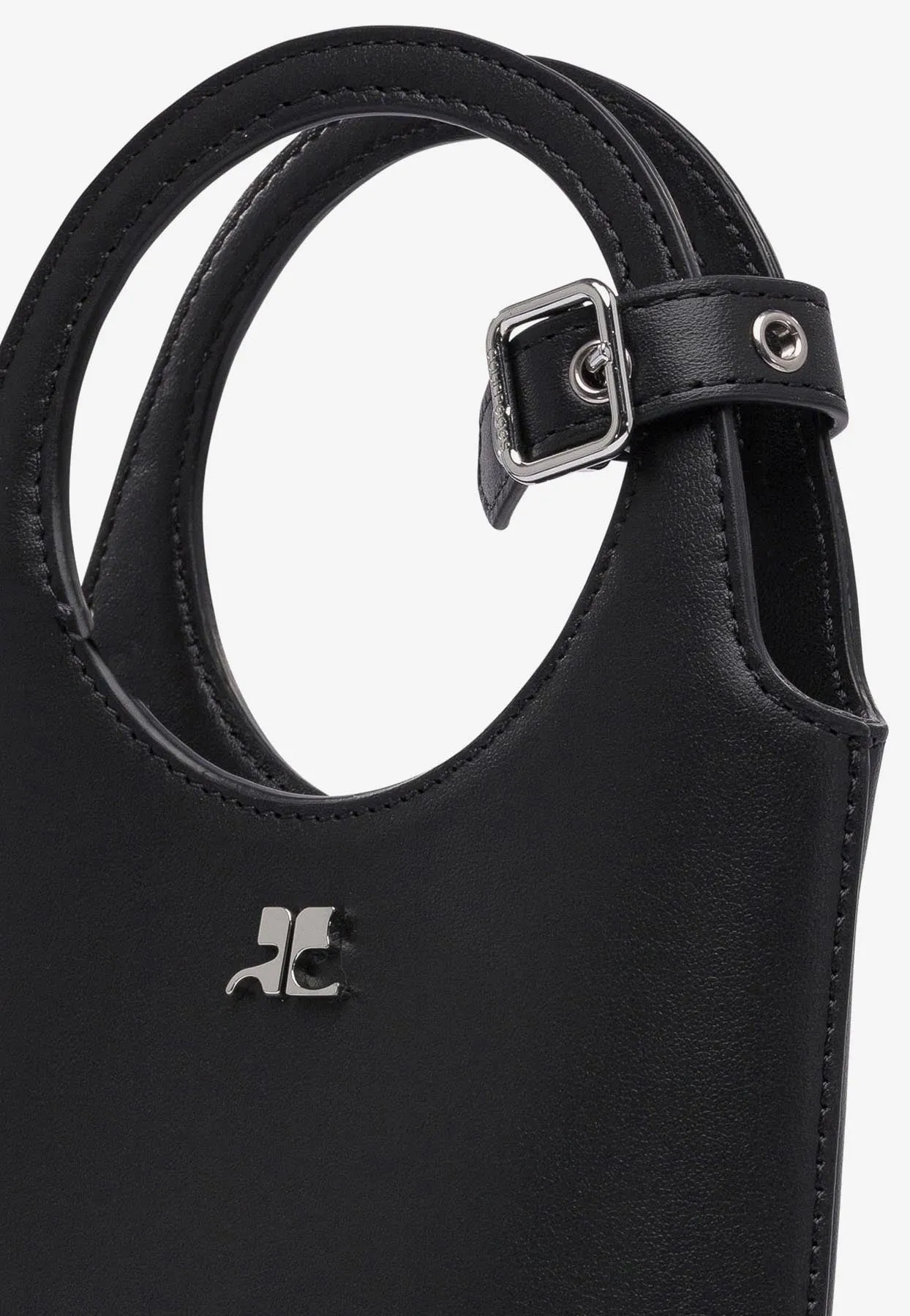 Slim Holy Top Handle Bag in Smooth Leather