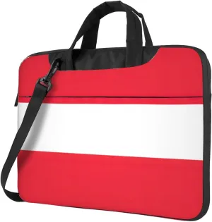 Slim Laptop Shoulder Bag Briefcase Notebook Handbag Computer Carrying Case Austrian flag Print 15.6in