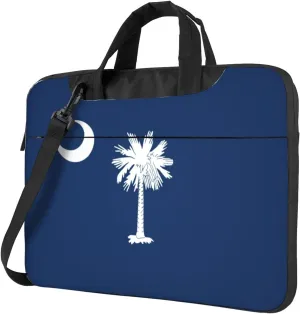 Slim Laptop Shoulder Bag Briefcase Notebook Handbag Computer Carrying Case South Carolina Flag Print 15.6in