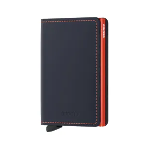 Slimwallet Matte Nightblue & Orange, by Secrids