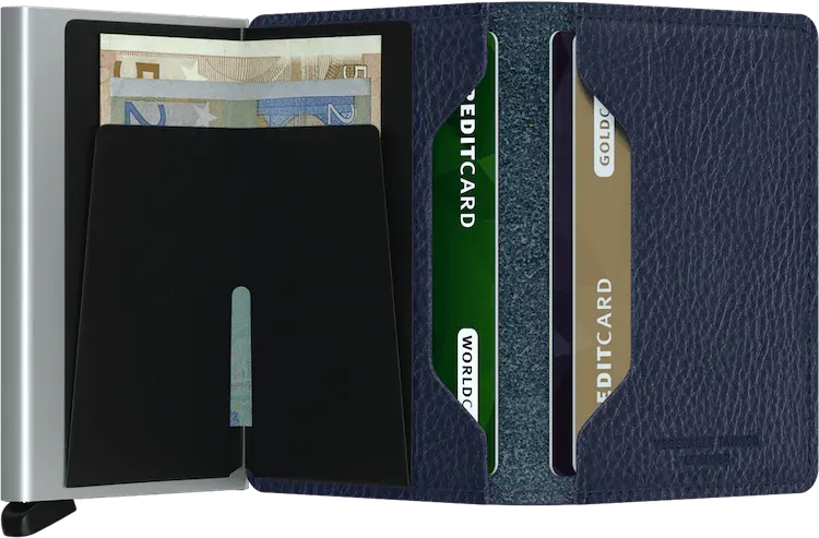 Slimwallet Veg Navy-Silver, by Secrids