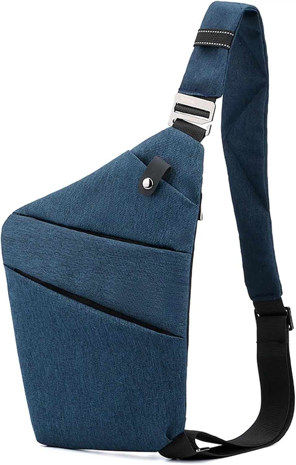 Sling Crossbody Bags Anti-thief Slim Personal Flex Bag Safe Purse Bags for Women Men Waterproof (Navy Blue, Right)