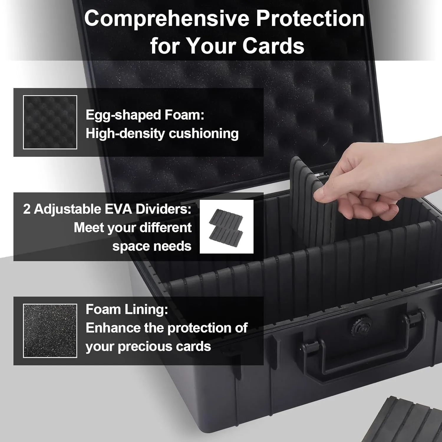 Small Graded Sports Card Storage Box, PSA Slab Case Compatible with SGC CSG BGS, Trading Card Storage Box with 2 Locks, Waterproof Protective Cards Holder Organizer for Toploader, Magnetic