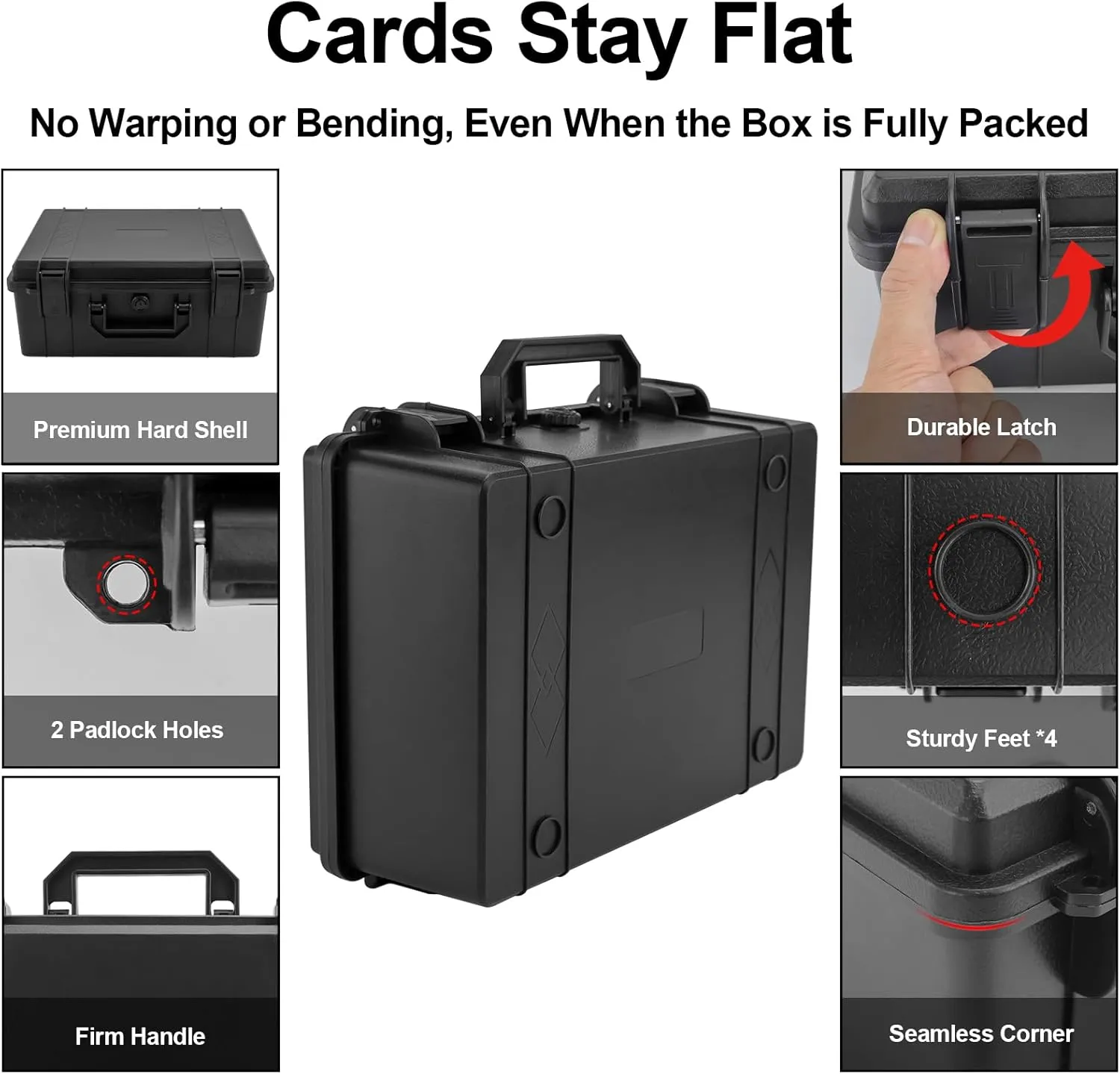 Small Graded Sports Card Storage Box, PSA Slab Case Compatible with SGC CSG BGS, Trading Card Storage Box with 2 Locks, Waterproof Protective Cards Holder Organizer for Toploader, Magnetic