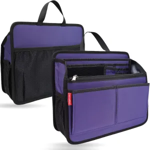 Small Organizer Insert for Work Business Casual Briefcase, Shoulder Bag and Tote Bag (S,Purple)