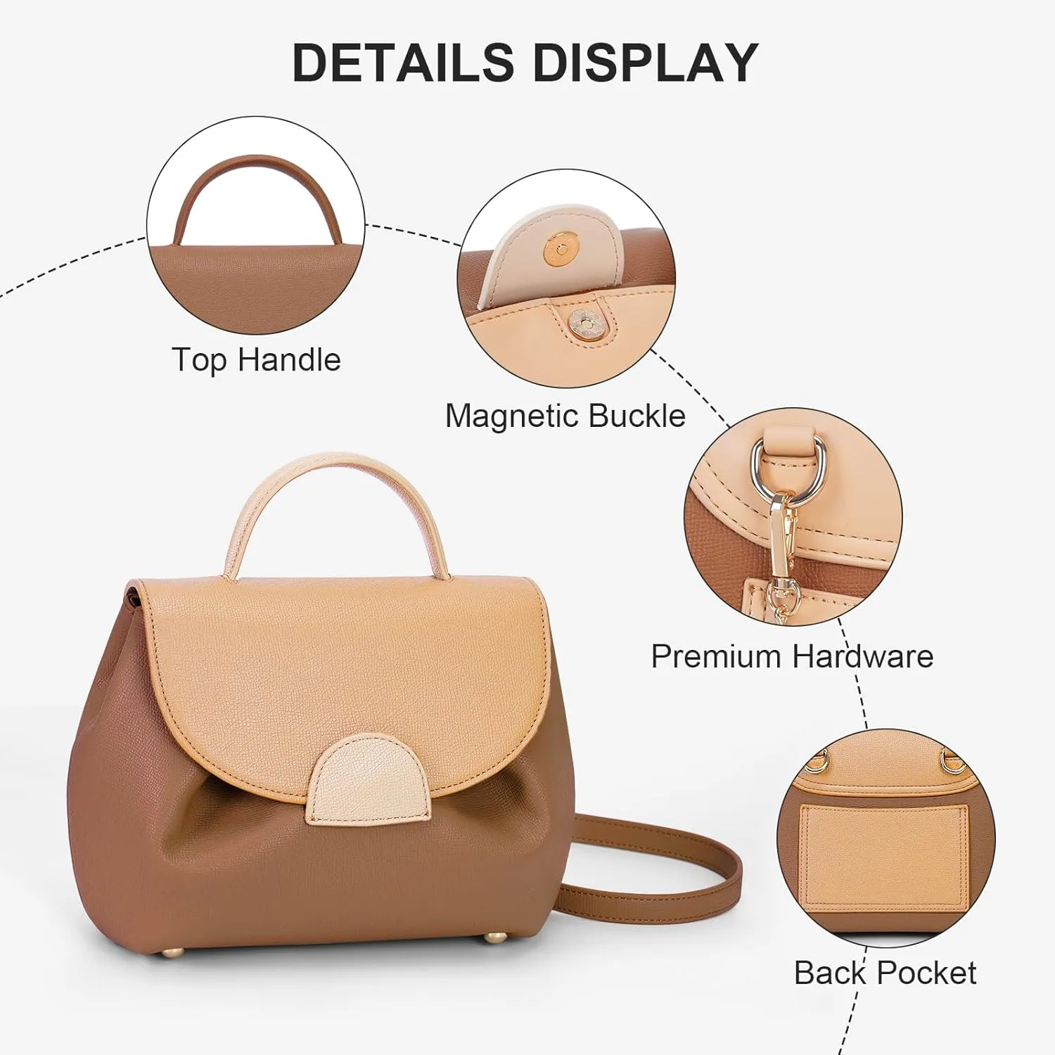Small Top Handle Bag Crossbody Bags Purses for Women Designer Luxury Mini Faux Leather Shoulder Bag Handbag Satchels