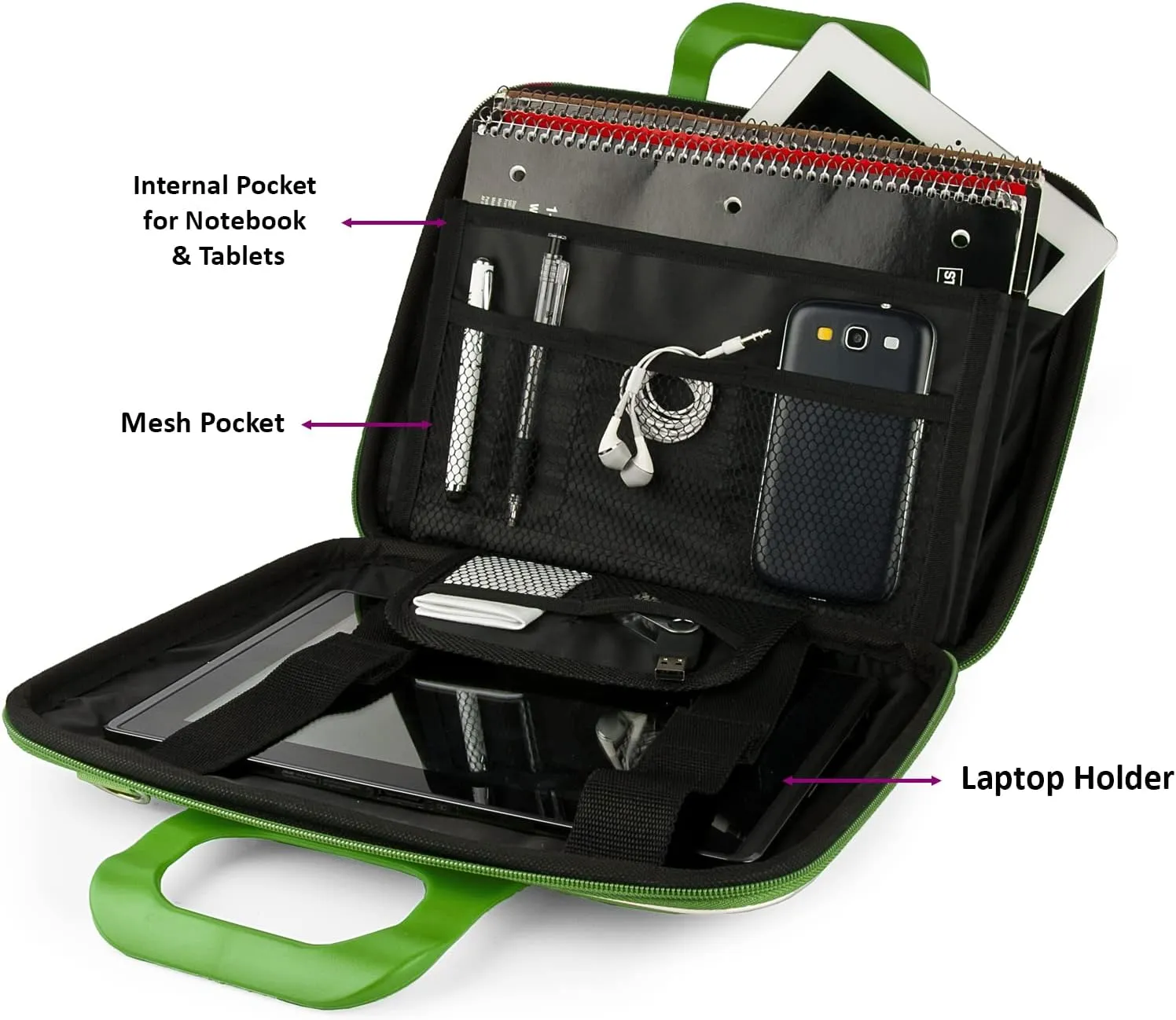 Smart Briefcase Tablet, Laptop Carrying Case Protective Slim Bag for Fire HD 10, iPad 9.7, 10 inch Chromebooks