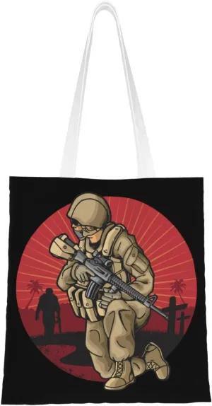 Soldiers of Justice Tote Bag for Women Canvas Shopping Bags Reusable Beach Bag Grocery Bags Tote Shoulder Bag Gift Bags
