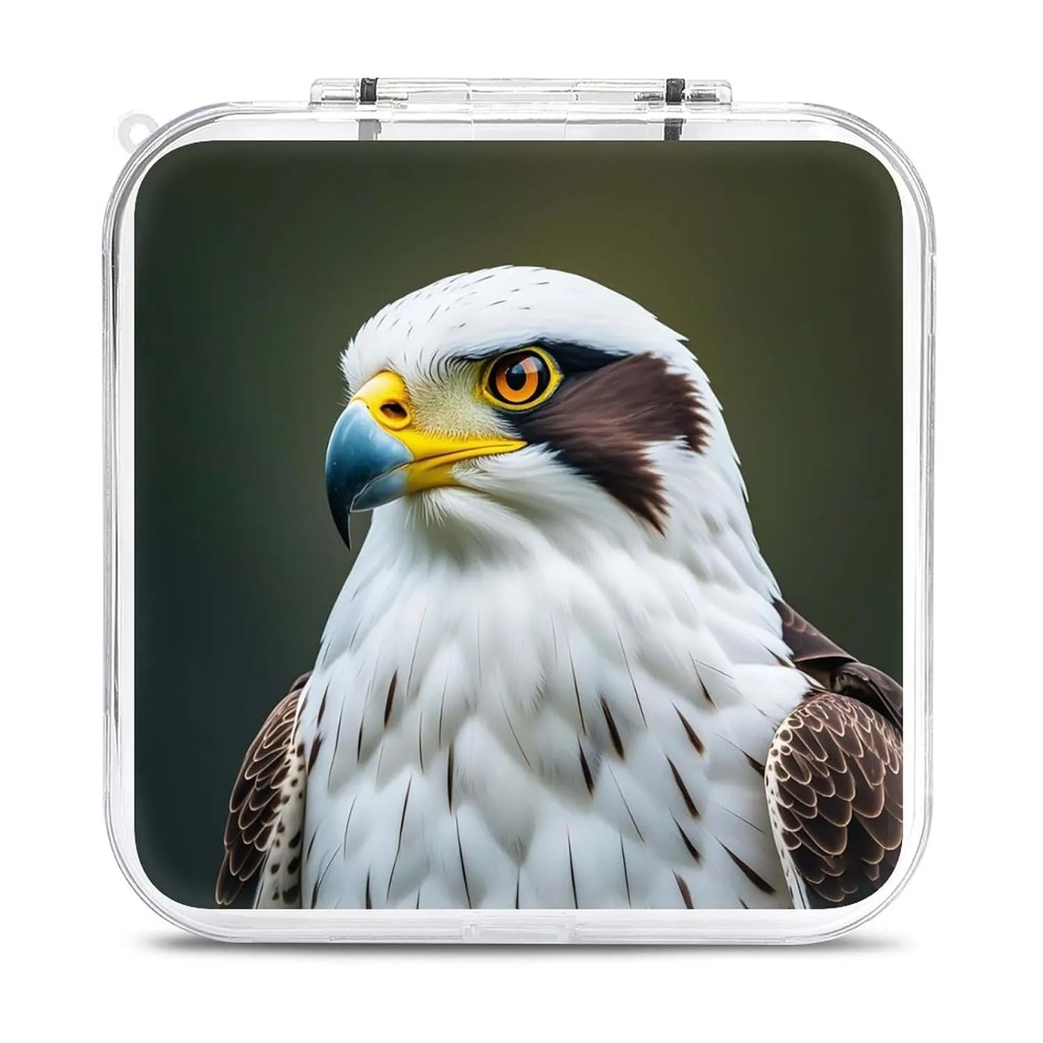 Spear Falcon White Eagle Switch Game Case Switch Game Holder Cartridge Case Storage 12 Games & 2 Micro Sd Card Slots, Travel Carry Cases, Portable Games Card Storage, Hard Shell, Buckle Closure