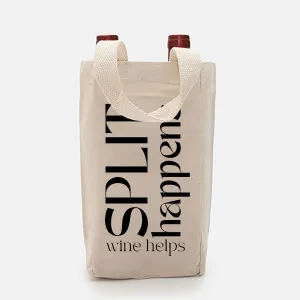 Split Happens Wine Tote Canvas (Double)