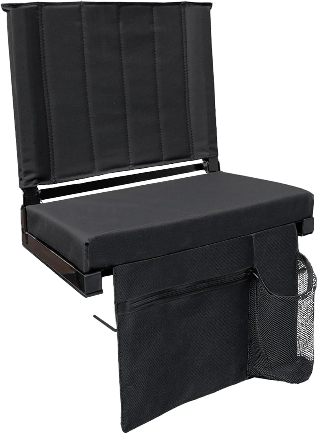 Stadium Seats for Bleachers with Back Support - Bleacher Chairs with Back and Cushion, Folding Stadium Seat Includes Shoulder Strap and Carry Handle, Storage Pockets, Cup Holder