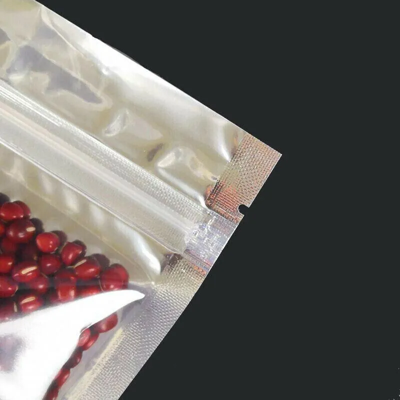 Stand Up Retail Bags 50PCS 8Sizes Aluminum Clear