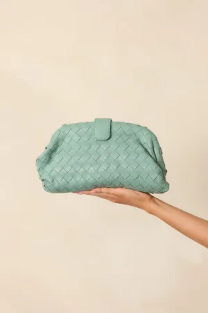 Steal The Moment Mint Green Woven Convertible Handbag