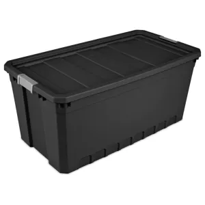 Sterilite 3-Pack Storage Bins with Lids Large Heavy Duty Totes 50 Gallon Black