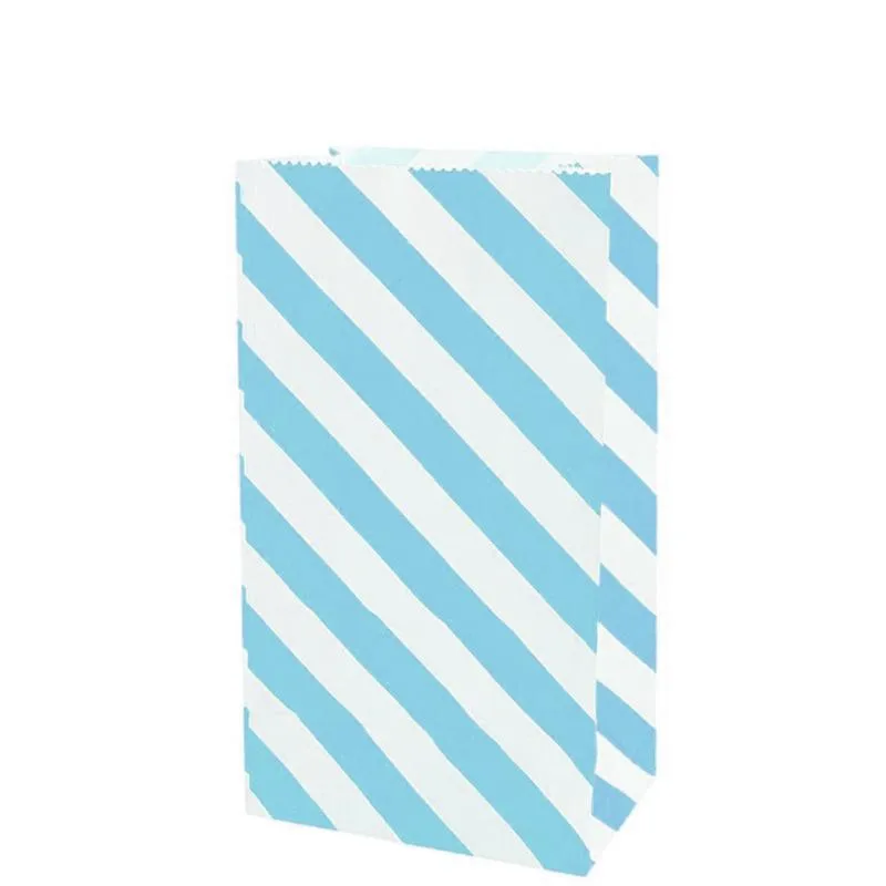 Striped Paper Bags 100PCS 2Sizes 6Colours